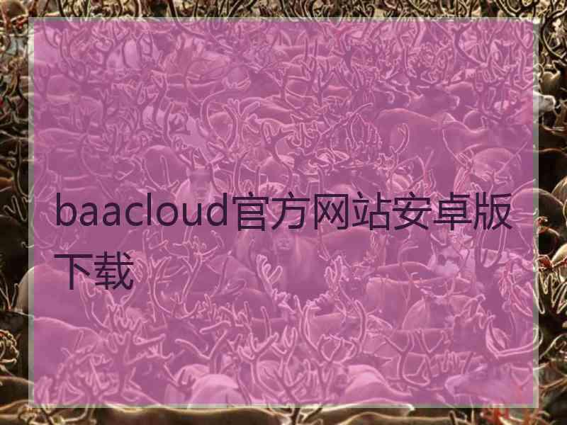 baacloud官方网站安卓版下载