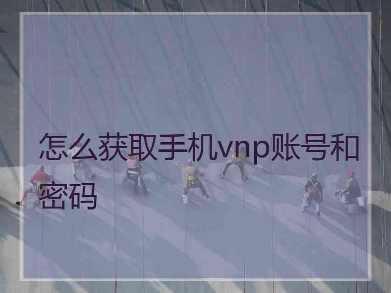 怎么获取手机vnp账号和密码