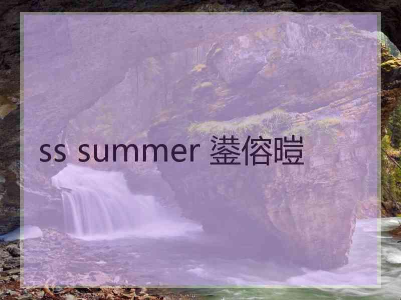 ss summer 鍙傛暟